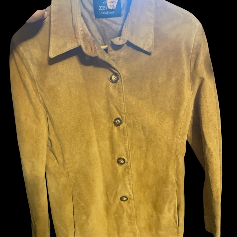 Vintage zebra leather suede jacket size small